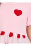 Girls Heart Mesh Print Casual Dress - 3