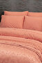 7 Piece Pique Bedding Set with Duvet Cover - 240X260 cm Lace Chenille Bedspread Set - Apricot - 2