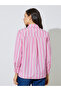 Pink Striped Longline Shirt - 5