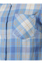 Blue Plaid Long Sleeve Button-Up Shirt - 5