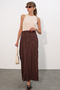 Women's Long Crinkled Skirt 8042 - Brown - 3