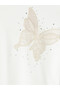 Lcw Everyday White Crew Neck Butterfly Embroidered Women's T-Shirt - 6