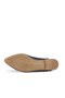Navy Blue Leather Women's Flat Ballerinas - 6