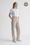 High Waist Elastic Wide Leg Palazzo Woven Women's Trousers - 4