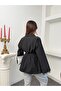 Women's Belted Oversize Long Shirt with Tassel Cuffs - 4
