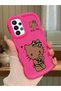 Samsung Galaxy A23 Compatible Case Camera Protector Red Silicone Couple Phone Case Kitty Pattern
