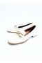 Women's Genuine Leather Ballerinas Beige - 4
