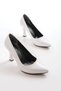 Zri̇n-001 Premium White Patent Leather Daily 9 cm Heeled Stiletto - 2