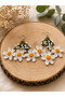 Authentic Daisy and Bead Detailed Earrings - 3
