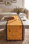 Orange Bohemian Horse Animal Figured Digital Printed Runner 4Kmbs339-Rn
