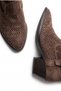Women's Brown Bellows Pointed Toe Thick Heeled Summer Western Cowboy Boots Dera - 4