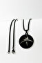 3.5 cm Plate Black Color Double Sided Line Embroidered Four Kul & Tasavvufi Hi̇ç Written 60 cm Thick Doc Chain 316L Stainless Steel Necklace - 6