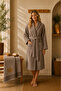 Hera 100% Cotton Unisex Towel Bathrobe 2 Piece Bathrobe-Towel Set / Dowry Set - 2
