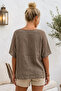 Mink Pool Collar Low Sleeve Sequin Detail Mesh Detail Casual Linen Look Woven Blouse 65 66 - 6