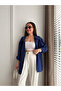 Navy Blue Off-Shoulder Oversize Shirt - 4612