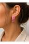 Gold Detailed Colorful Design Earrings - 2