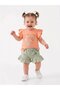 Cotton Cherry Patterned 2-Piece Girls' Set with Ruffle Detail