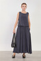 Women's Sleeveless Skirted Two-Piece Set - Anthracite