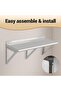 Heavy Duty Stainless Steel Wall Shelf, NSF Certified, Floating Kitchen Organizer with Backsplash & Brackets, Arc Edge, Rust-Resistant, Easy Clean - Silver, 72x12x12 Inch, Arc Edge - 5