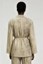 Beige Patterned Classic Collar Jacket - 3