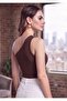 Women's Brown One-Shoulder Diver Bustier Crop Top Flexible and Stylish Design - 7