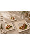 By Bone 3-Piece Square Presentation Plate Set - 15 Cm, 19 Cm, and 27.5 cm Porcelain Set
