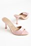 Zri̇n-716 Pink Patent Leather Pointed Toe Heeled Slippers 9 cm - 5