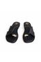 Black Leather Flip-Flops for Women with Accessory Detail - 3