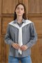 Anthracite Women's Striped Shirt with White Knitwear Look, Detailed Long Sleeve Oversize Shirt - 6