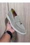 Beige Suede Leather Men's Buckle Shoes - 7