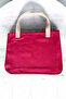 Original Handmade Lace Detailed Thick Linen Design Tote Canvas Bag - 5