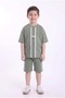 Boy's Printed Oversize Short Sleeve Shorts 2-Piece Set M00843 Green