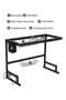 Stainless Steel Over Sink Dish Drying Rack Black 67x10x35cm - 5