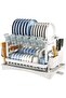 Dish Drying Rack With Drainer, 2 Tier Rustproof Stand for Kitchen Countertop,Cutting Board Holder, - 7