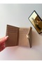 Women's Beige Envelope Cover Gold Lock Mini Card Holder Wallet - 3