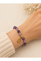 Leyan Doğaltaş 8 mm 17 cm Amethyst Bracelet for Women - 2