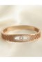316L Steel Gold Color Zircon Stone Steel Bracelet - 4