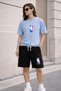 Unisex Printed Shorts Set Oversize Crew Neck Casual Comfortable Summer T-Shirt Shorts Combination Sports Set Mba - 2