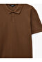 Cotton Pique Fabric Short Sleeve Polo Collar Printed Slim Fit T-Shirt - 3
