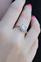Silver Color Zircon Stone Heart Model Charm Brass Women's Ring - 2