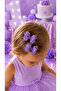 Purple Lilac Bow with Glitter and Shimmer, 2-Piece Bow Buckle - 3