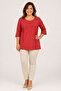 Women's Zero Collar Combed Cotton Blouse with Ges Collar Y26-607-Kiremit