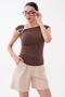 Women's Shoulder Buckle Detailed Sleeveless Blouse 260658