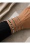 Steel 4-Piece Women's / Men's Bracelet Combination Silver Color - 2