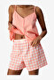 Women Cozy Club Gingham Pink Shorts - 4