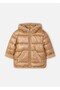 Girl's Plush Detailed Shiny Inflatable Coat 2-10 Years Old Orange - 4