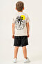 Palm Tree Printed Muslin Shorts Boys' Two-Piece Set - 26Y 60299 - 3