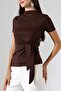 Women's Oysho Side Tie Detailed Short Sleeve Blouse - 5