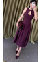 Plum Drop Collar Linen Textured Dress - 2Y2025133 - 3