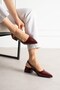 Mooien - 5cm Women's Heeled Shoes Patent Leather Claret Red - 2